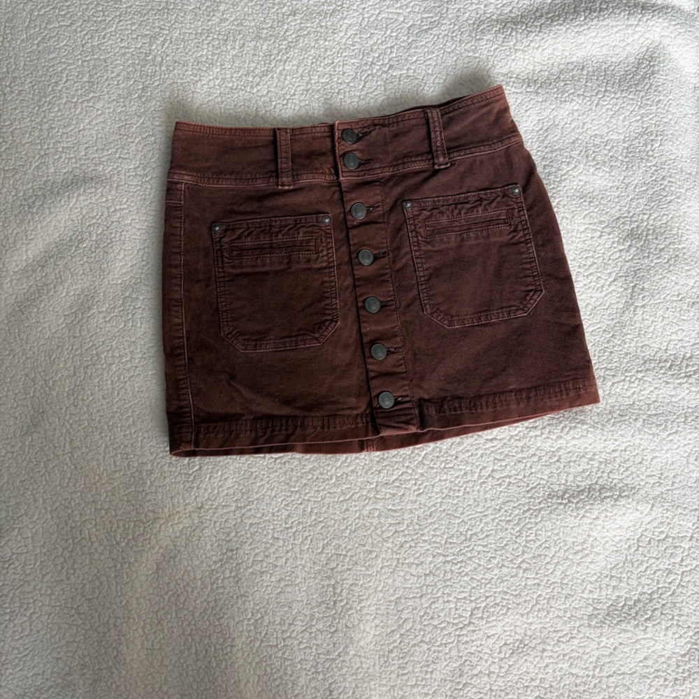 Free People Button-Front Mini Skirt